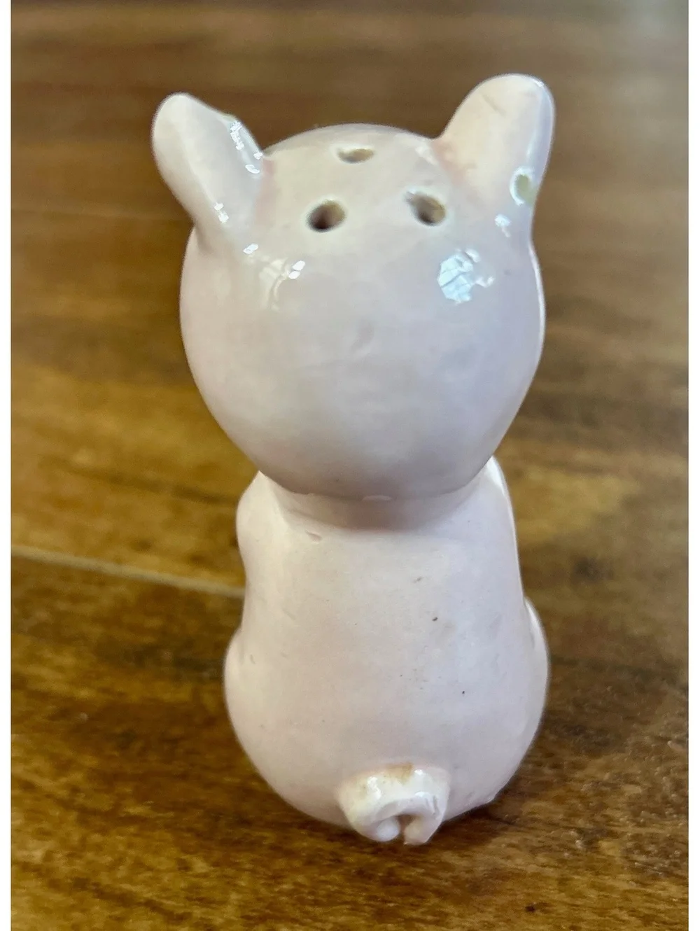 Vintage Pink Ceramic Pig Salt Shaker